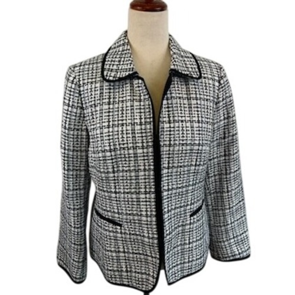 Pendleton Tweed Blazer Women's Petite‎ Size 12 Cotton Blend Career Jacket